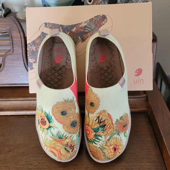 UIN Sunflower Canvas Slip-Ons - Yellow and Orange - Picture 6 of 7